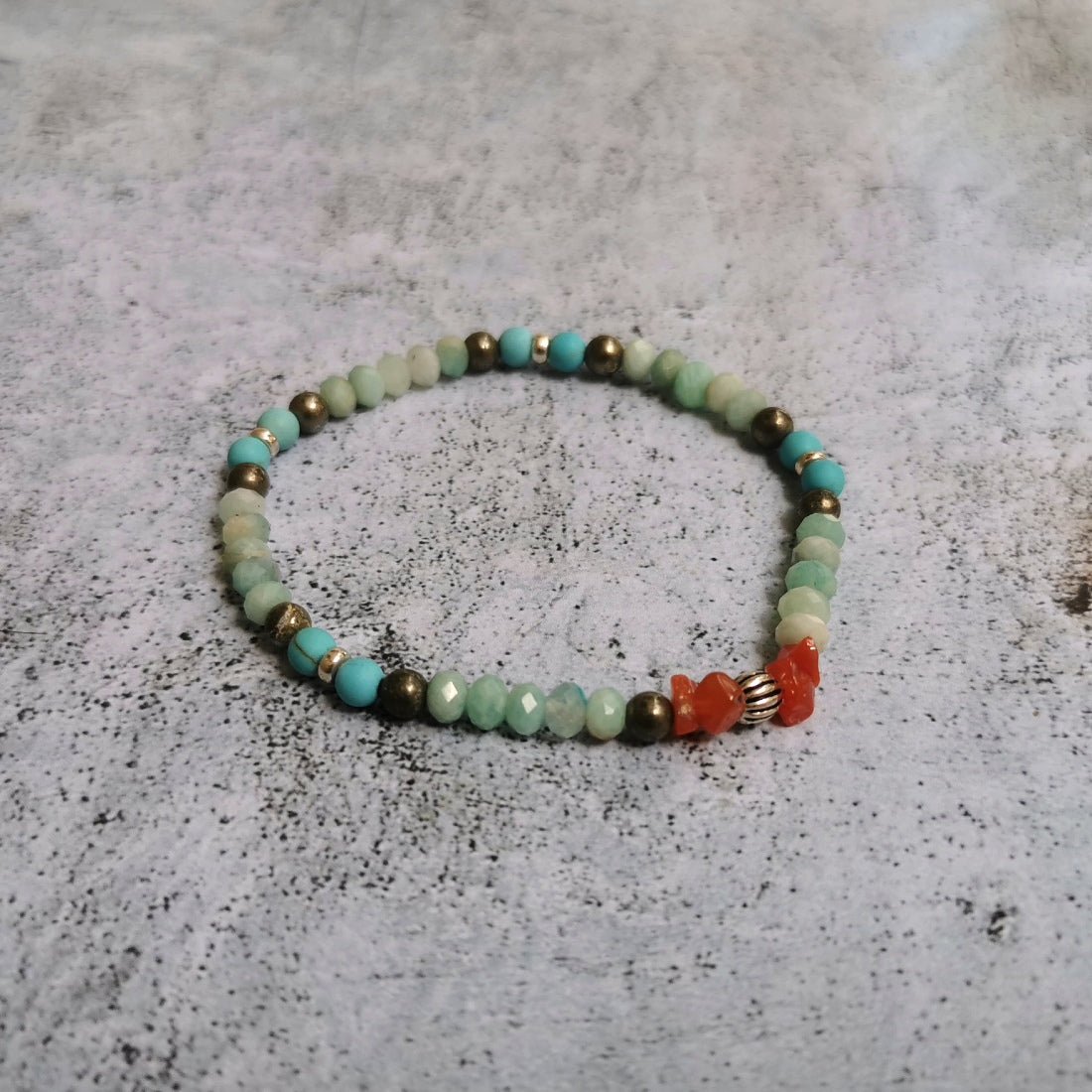 Bracelet fin amazonite et argent