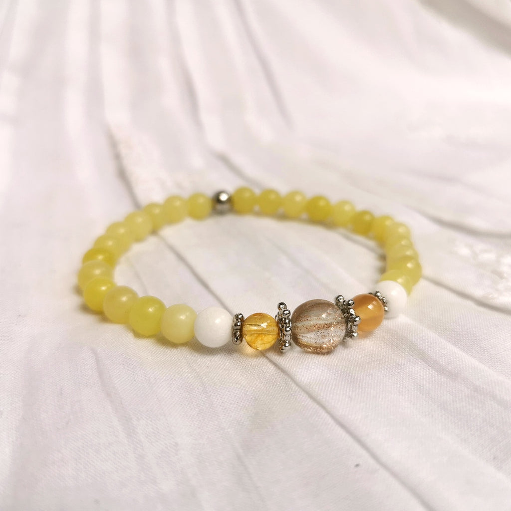 Bracelet créateur en pierres fines jaunes