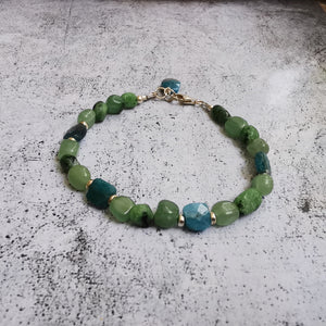 SILVER STONE bracelet aventurine verte