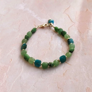 SILVER STONE bracelet aventurine verte